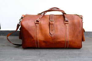 large leather duffel