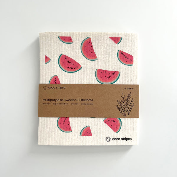 Watermelon Swedish Dishcloths - Set of 6 – Coco Stripes