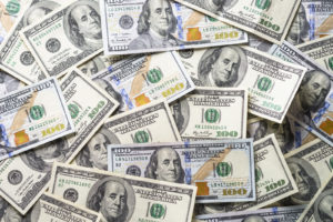 cash background of $100 bills