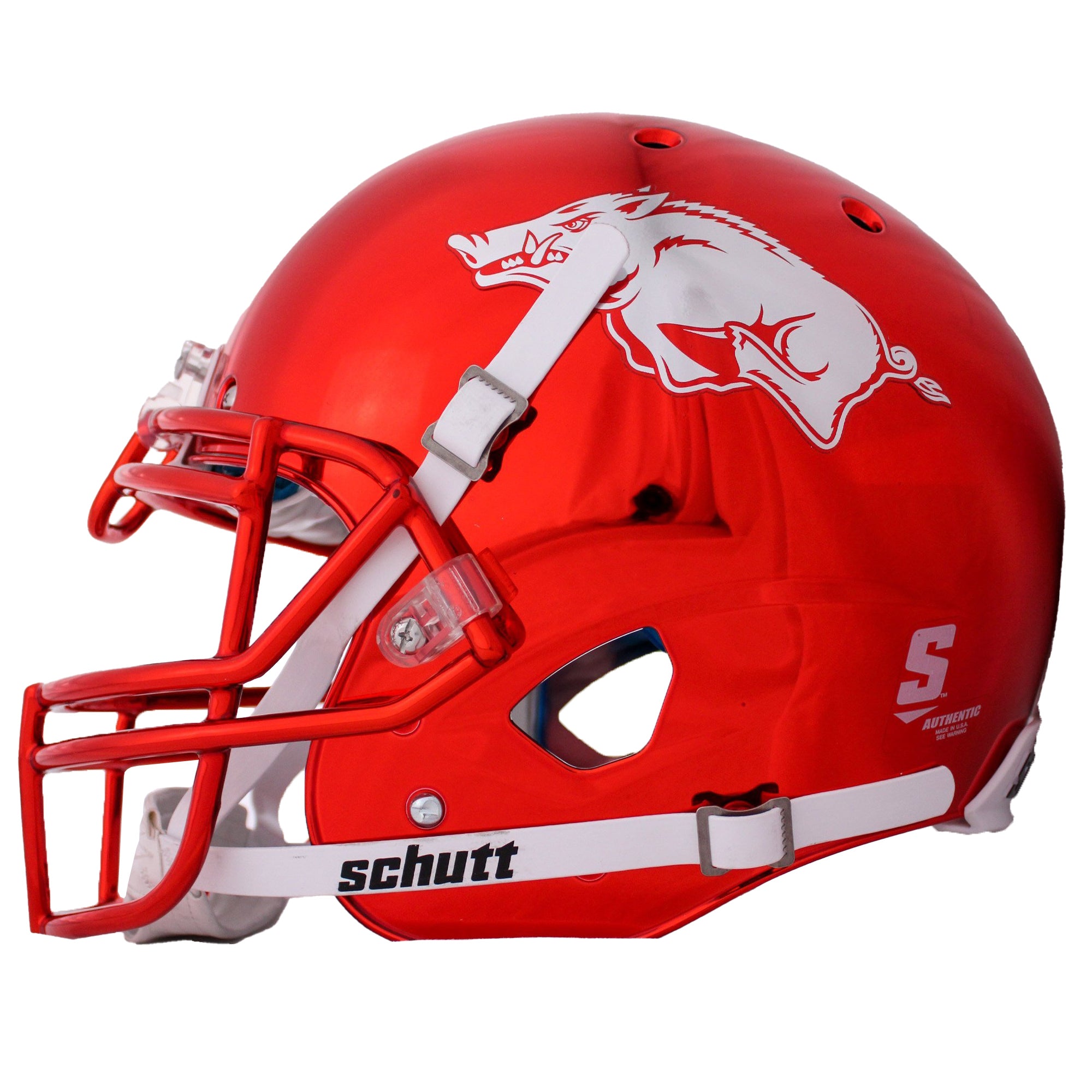 chrome red football helmet