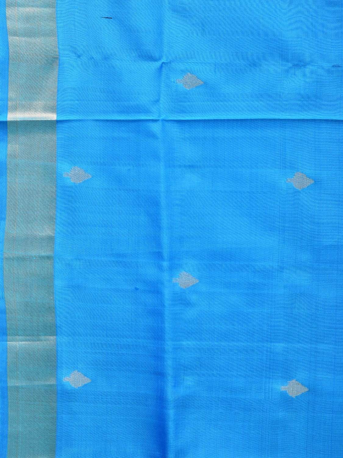 Blue Uppada Silk Handloom Saree With Jungla Pallu Design U1684