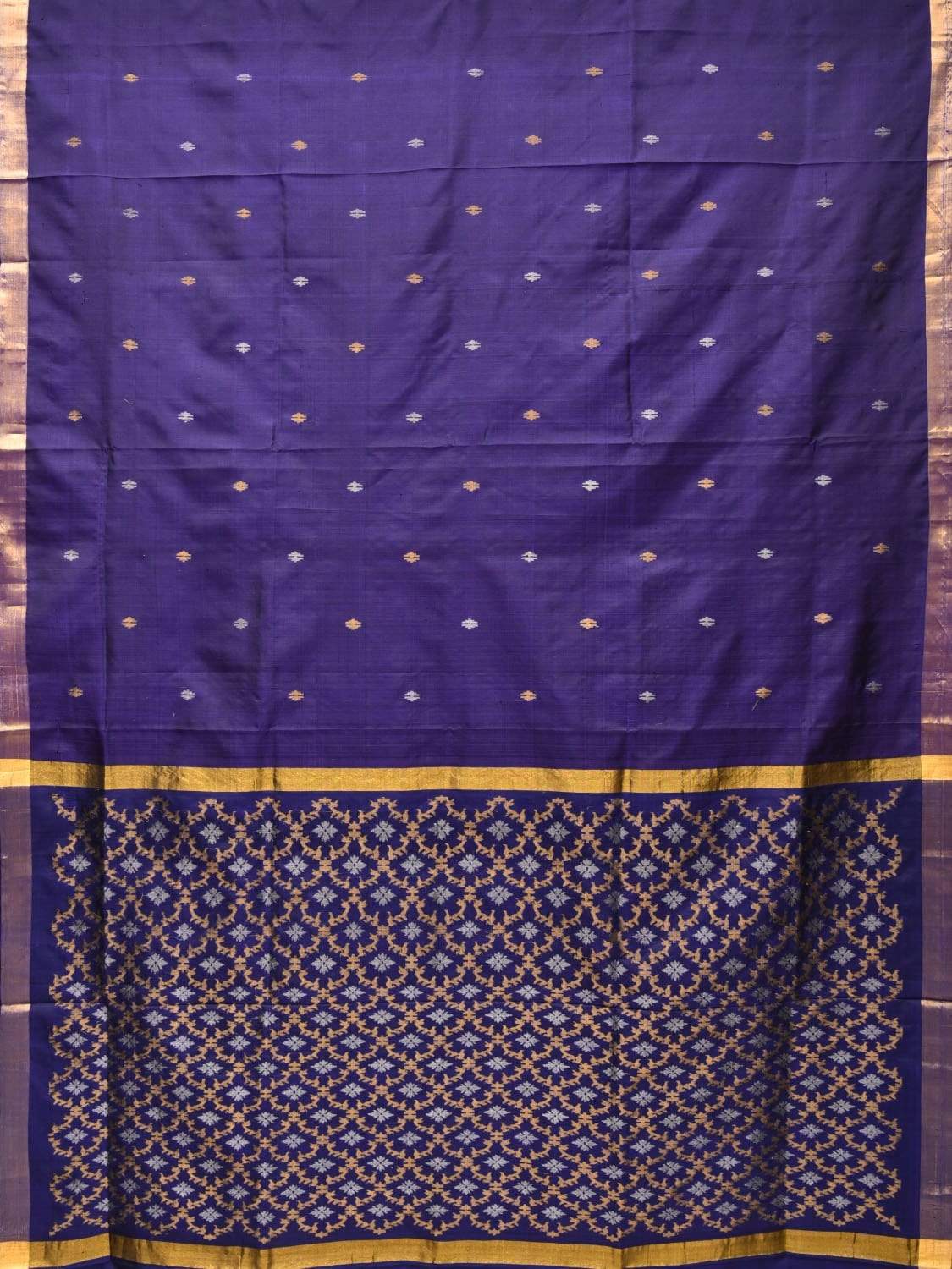 Dark Blue Uppada Silk Handloom Saree With Jamdani Pallu Design U1680