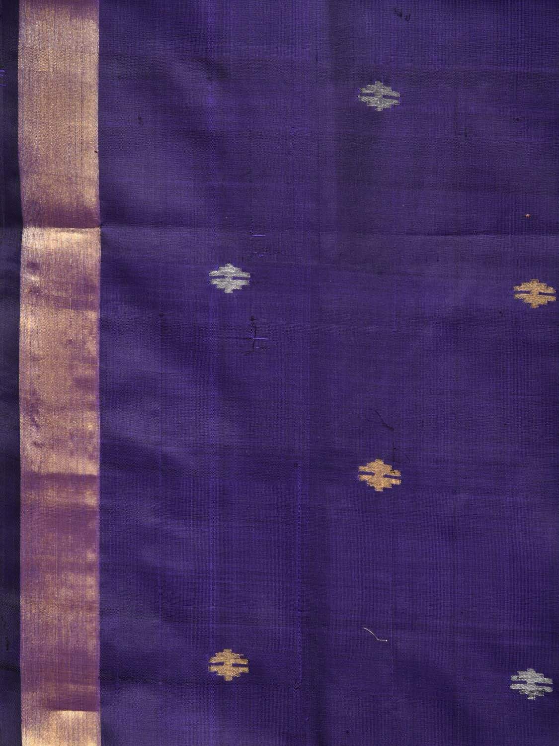 Dark Blue Uppada Silk Handloom Saree With Jamdani Pallu Design U1680