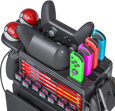 Nintendo Switch Charging Stand For Joy-Con's, Pro Controller, PokeBalls Nintendo Game Cartridge holder