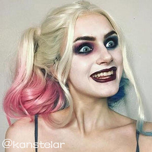 Suicide Squad Harley Quinn Medium Blonde Pink Blue Lace Front Syntheti ...