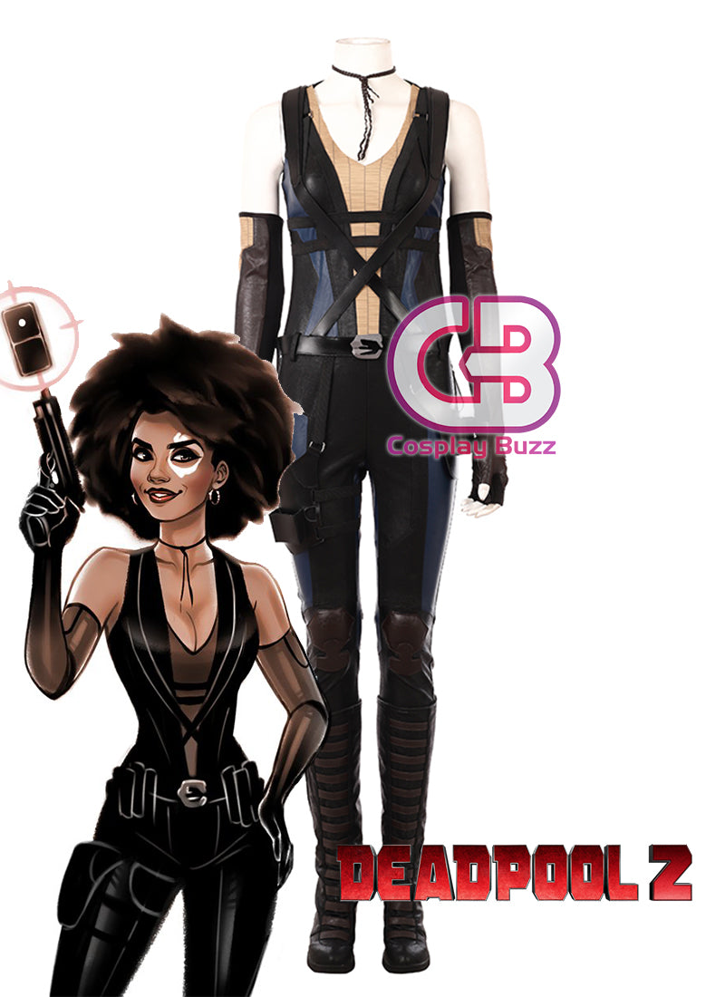 Marvel Deadpool 2 Domino Customizable Cosplay Costume Outfit Cs645