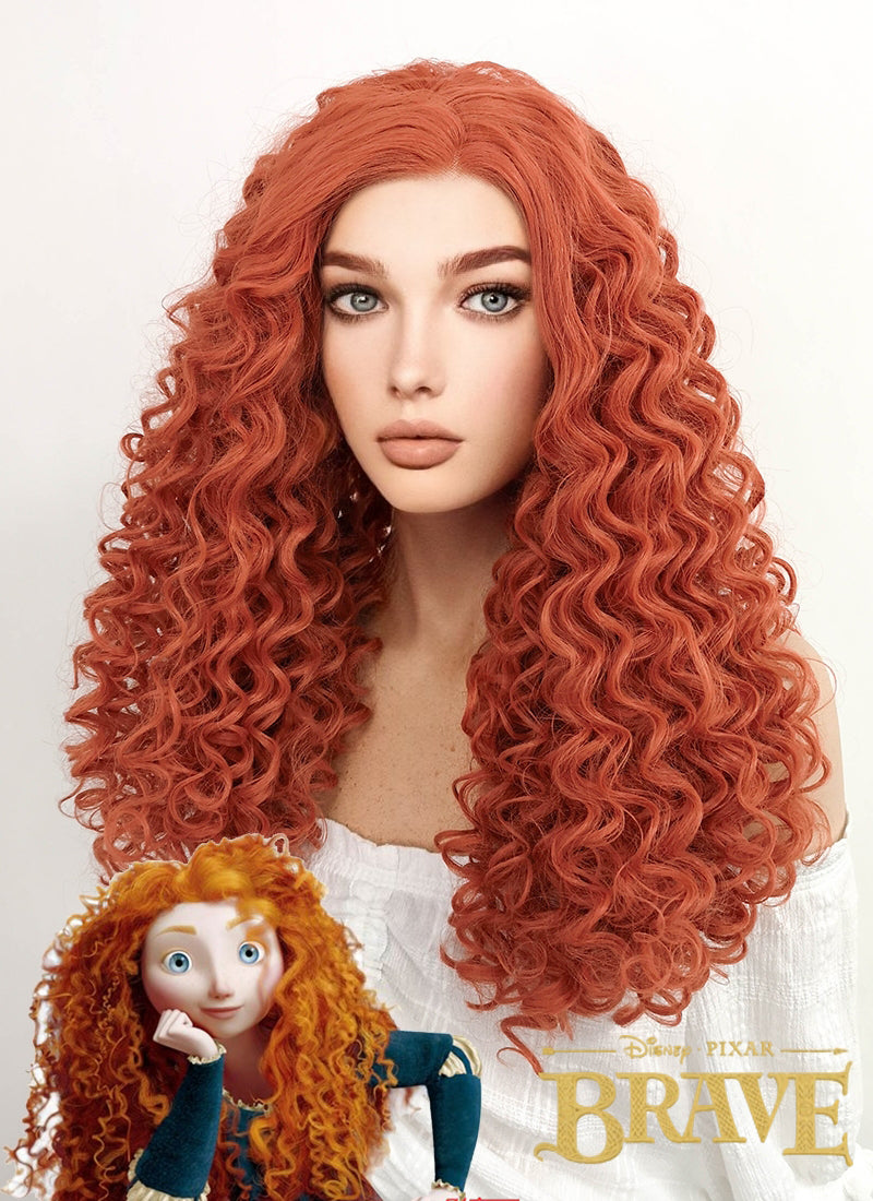 long orange wig cosplay