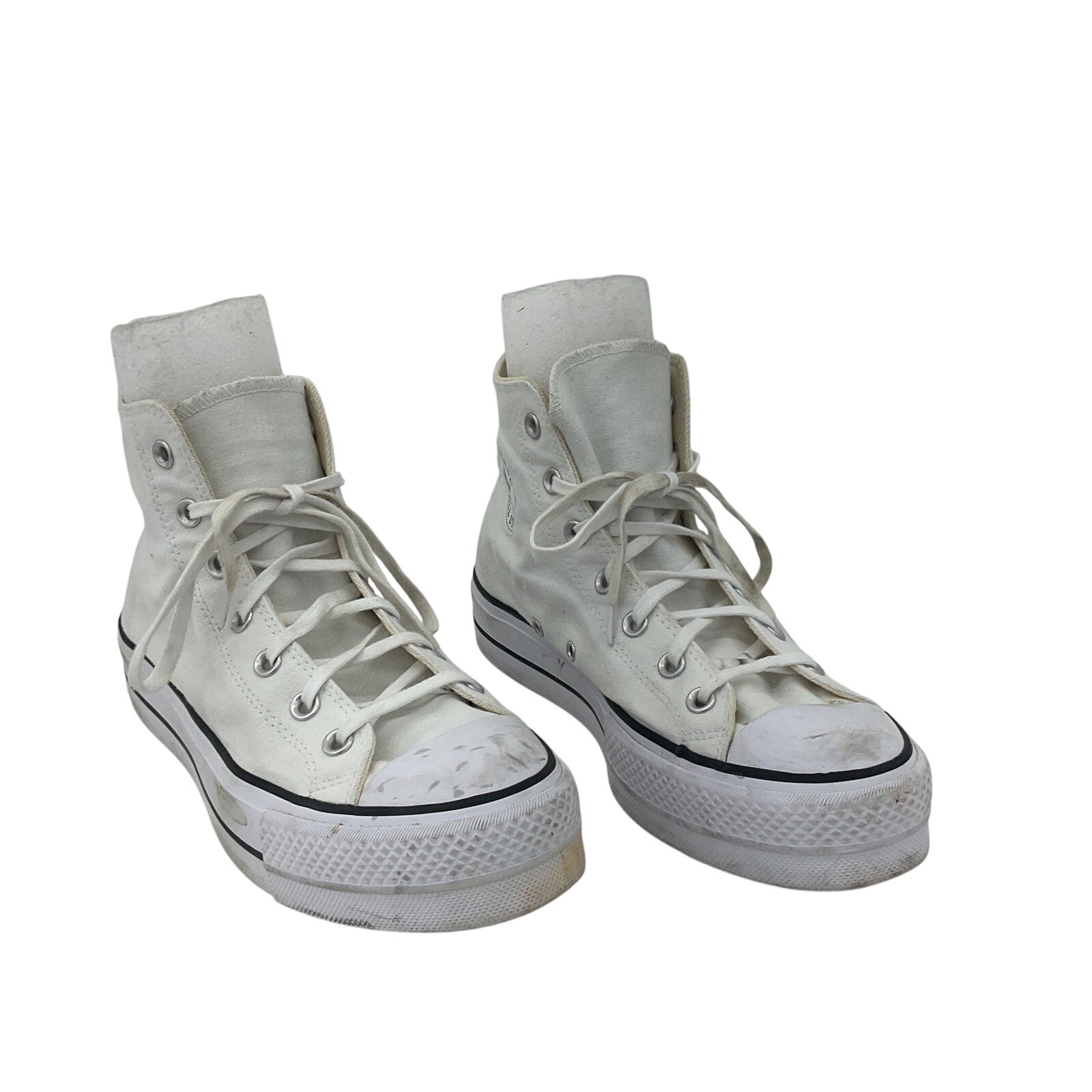 Converse White Athletic High Top Canvas Chunky Sneakers Women's Size 9 Preowned