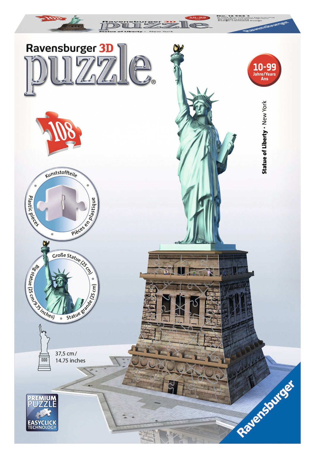 Becks Nacht Luchtpost Statue of Liberty - 108pc 3D Puzzle – Josh's Toys & Games