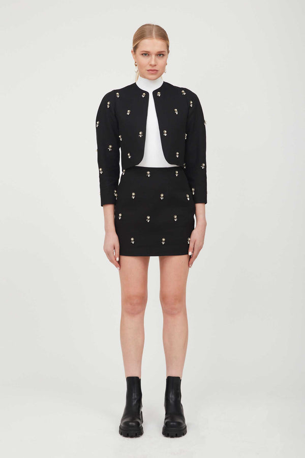 Pearl Beaded Mini Skirt - ARIAS New York
