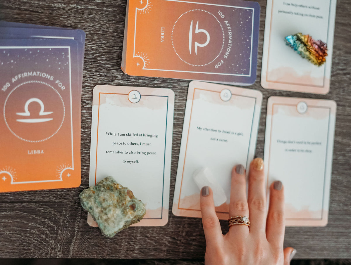 Libra Zodiac Affirmation Card Spread