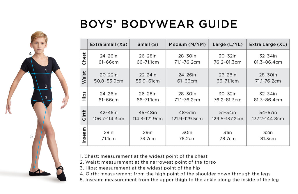 Capezio Boys/Mens Bodywear Size Chart – Gabie's Boutique