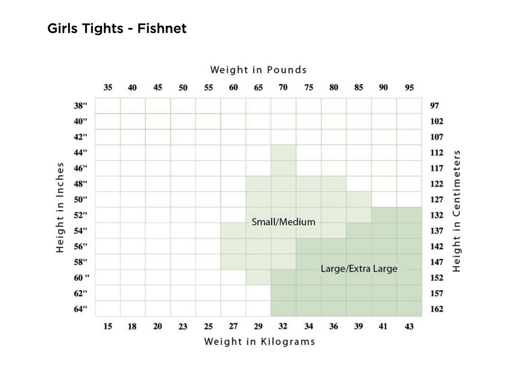 Capezio Child Tights Size Charts – Gabie's Boutique