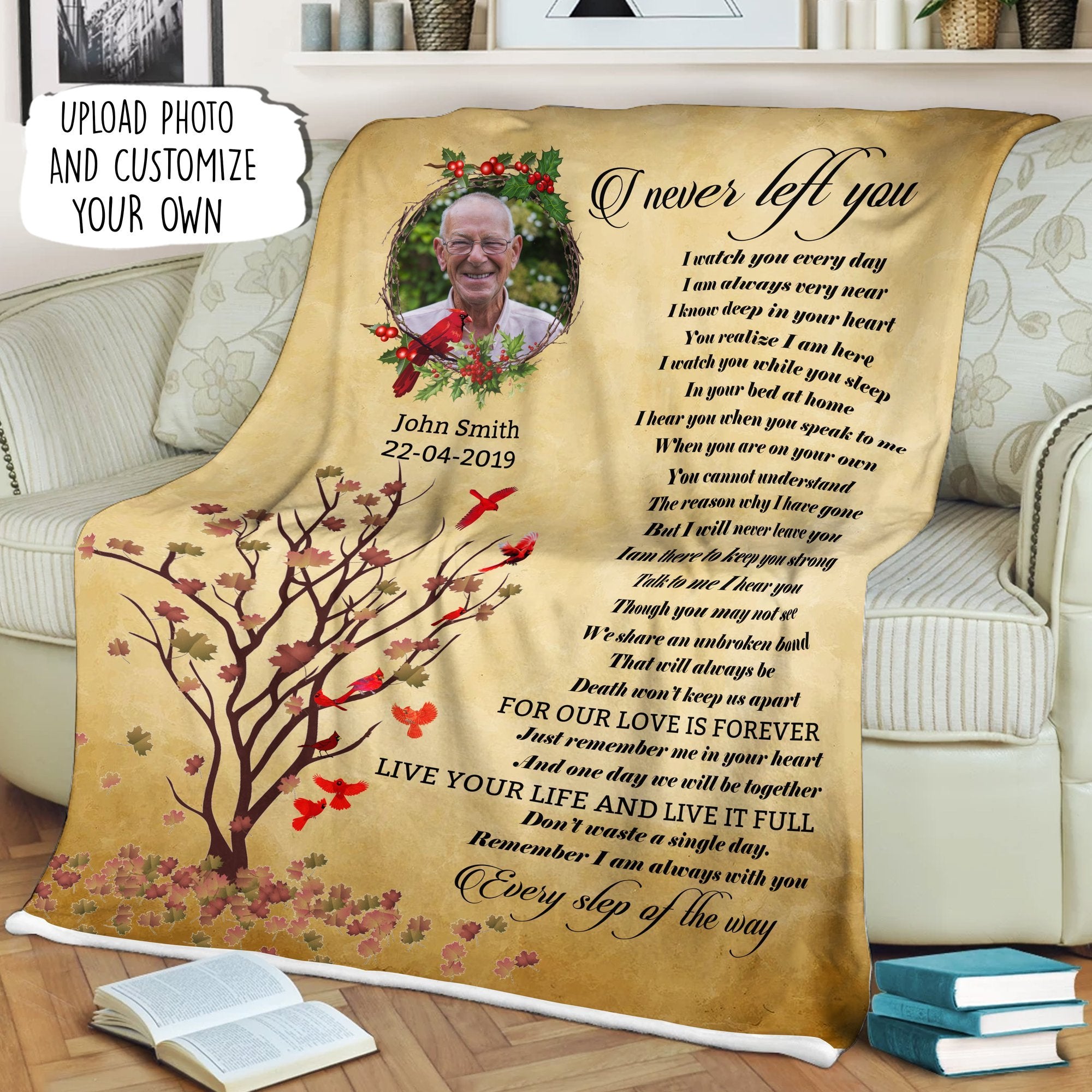 soft picture throw blanket in loving memory