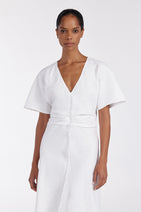 ZAHARA WHITE FRINGING MIDI DRESS Nav Image 2