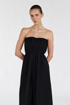 SHANIYA BLACK STRAPLESS MIDI DRESS Nav Image 2