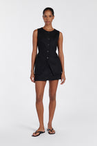 BLOOM BLACK LINEN MINI SKIRT Nav Image 1