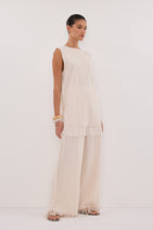 ARIA CREAM FRINGED TUNIC TOP Nav Image 3