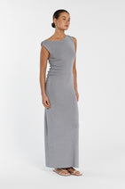 POPPY SILVER MARLE ASYM MIDI DRESS Nav Image 3