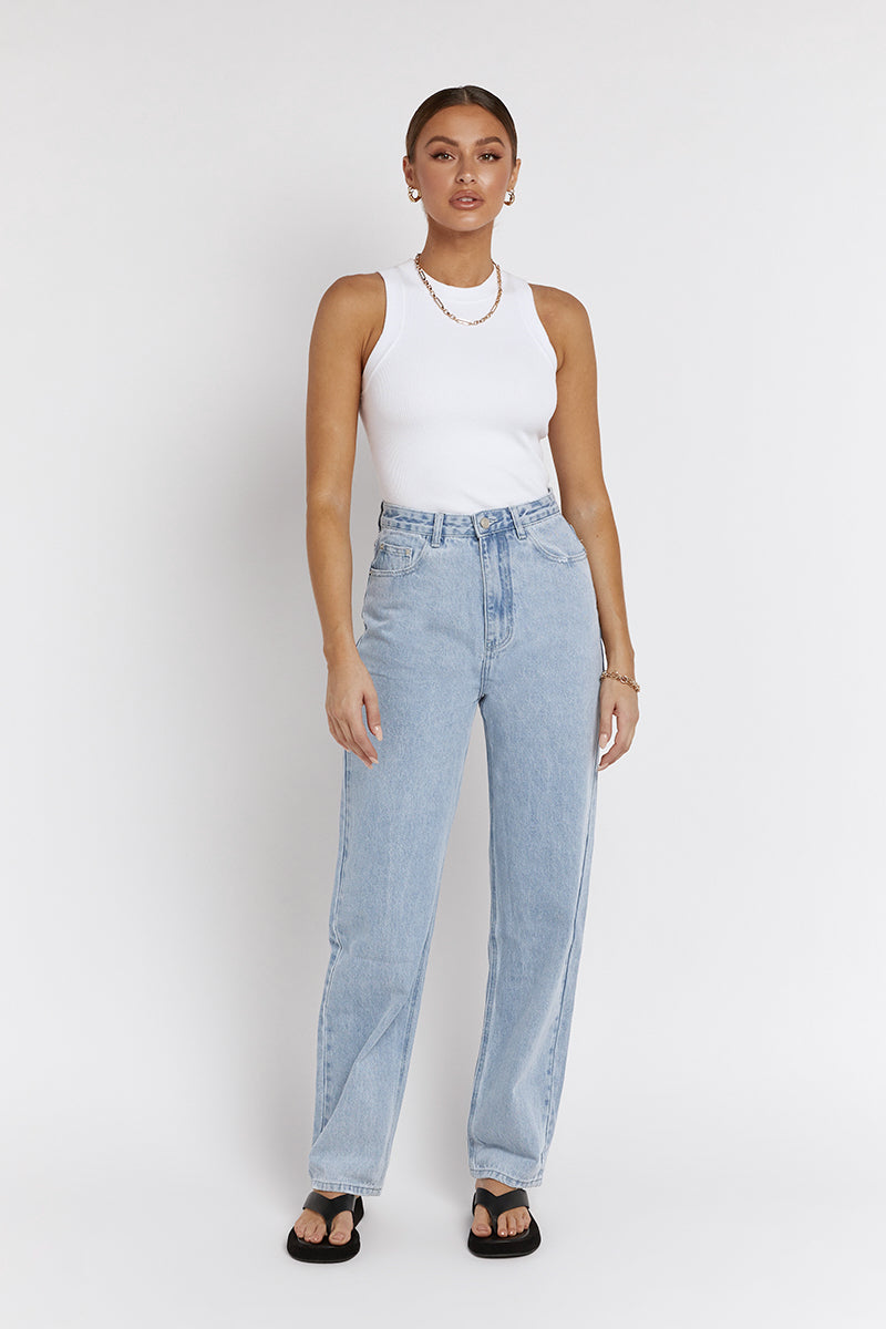 JENNA BLUE STRAIGHT LEG DENIM JEAN | Dissh