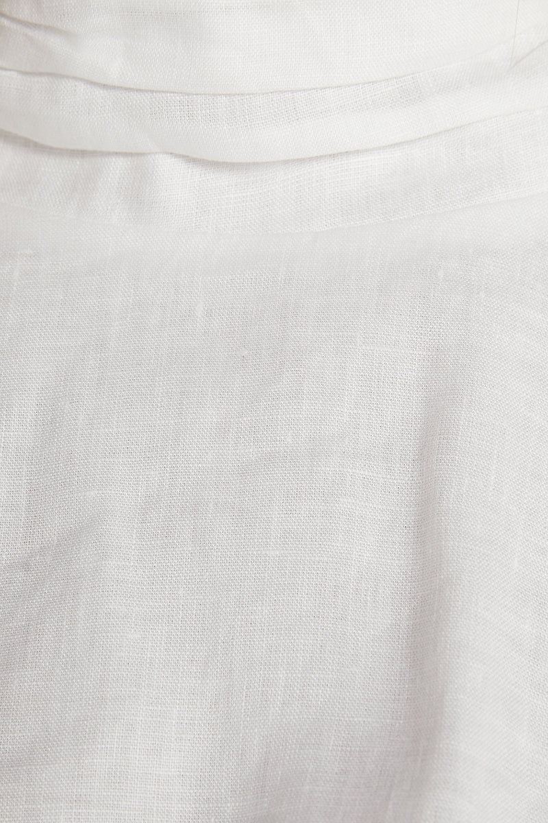 DELLA WHITE LINEN TIE CROP TOP | Dissh