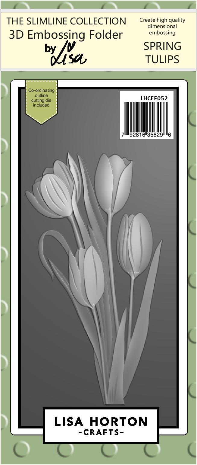 Kwan Crafts Tulip Flower Ribbon Plastic Embossing Folders for