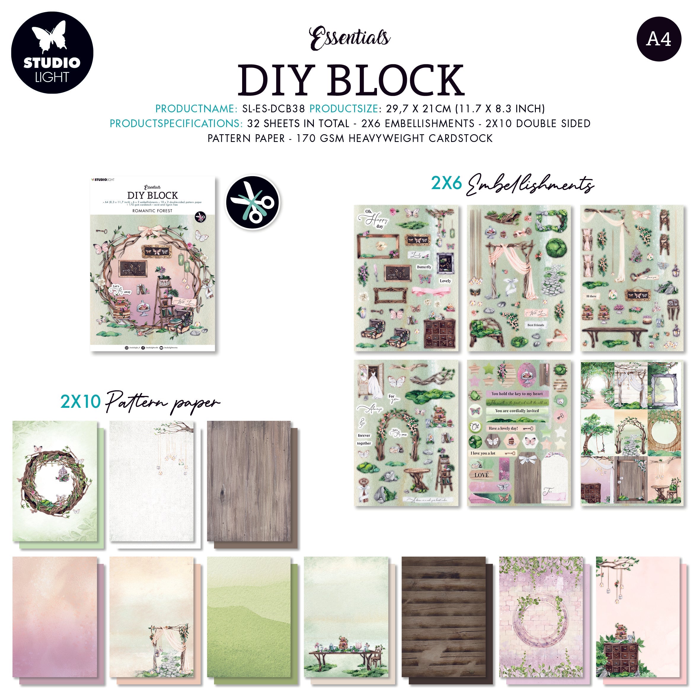 Studio Light Vintage Postcards DIY Block Mini sl-es-mc02