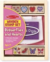 Wooden Stamp Set - Butterfly and Heart