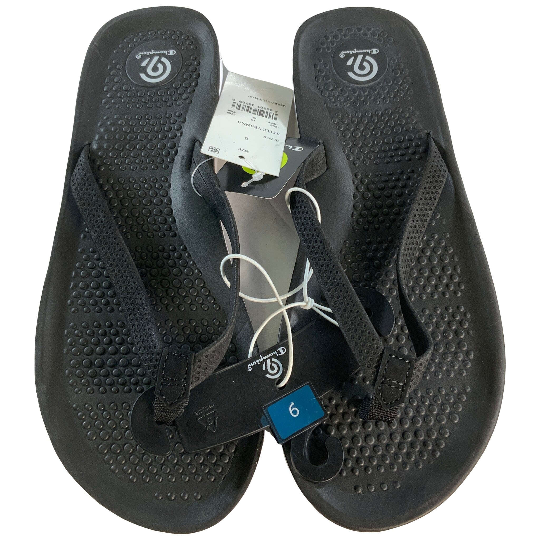 black champion flip flops