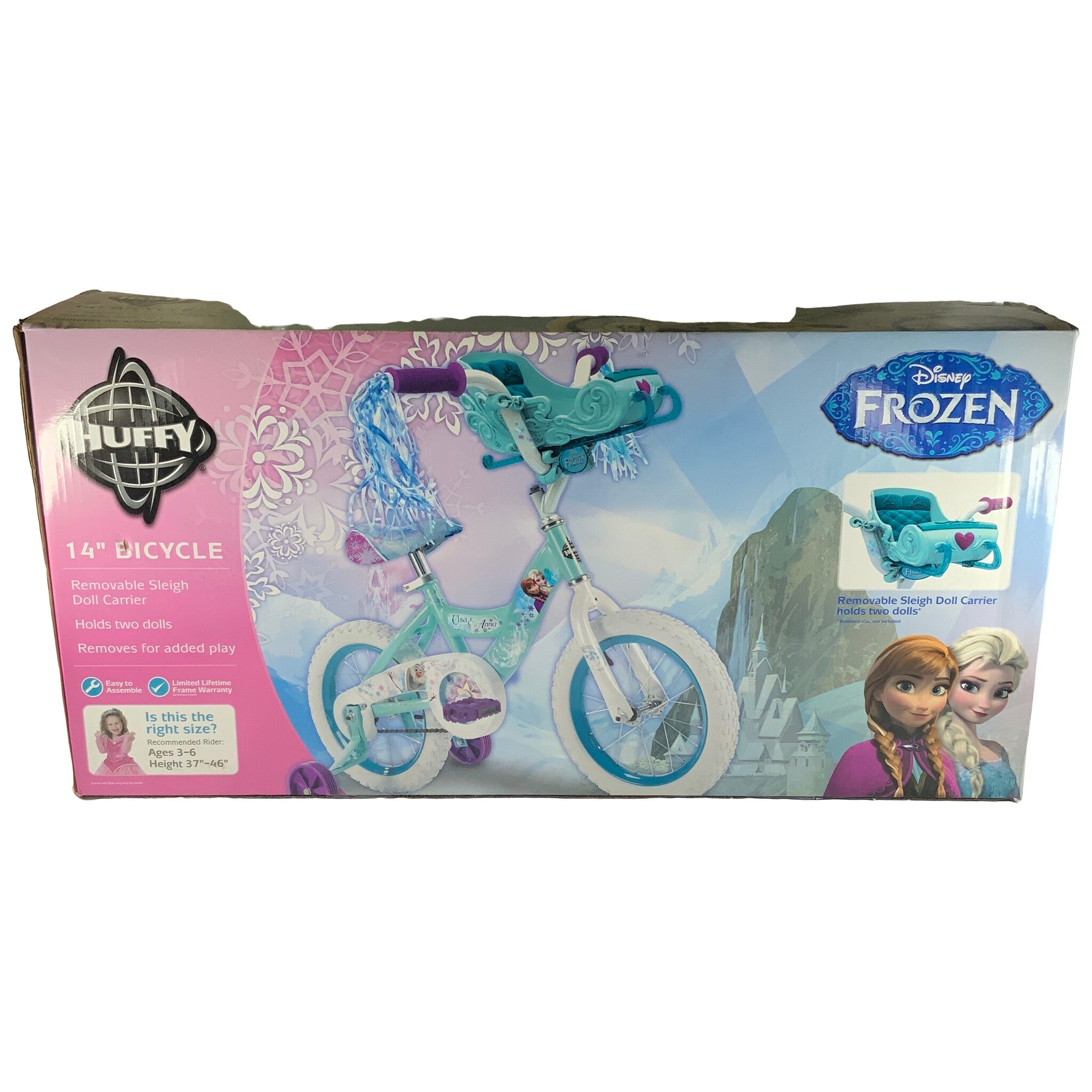 frozen bike with sleigh doll carrier