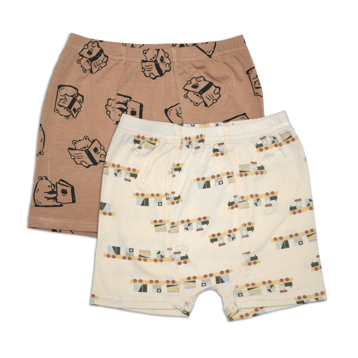 Bamboo Boyshorts Underwear 2 pack (Origami Prt/Fancy Fan Prt) 
