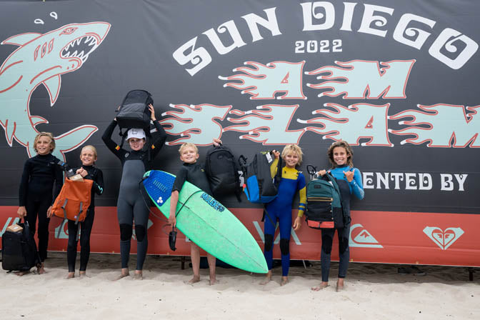 Sun Diego Am Slam Surf Contest Grom Winners