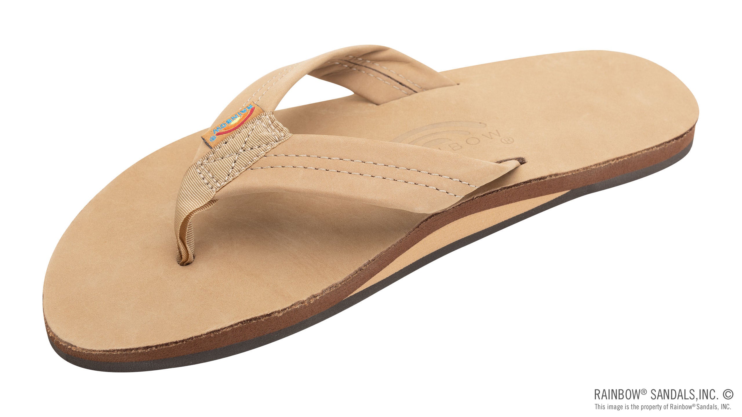 Rainbow Single Layer Premier Leather With Arch Support  - Sierra Brown