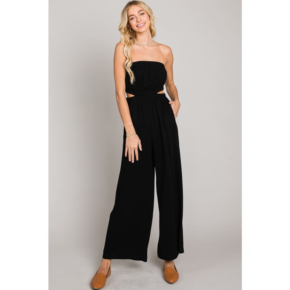 Closet Hustle - Tube Top Wide Leg Jumpsuit