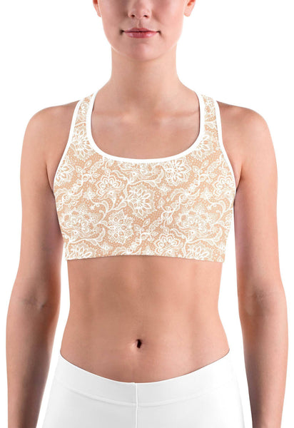 white lace sports bra