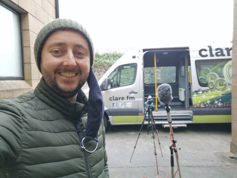 Gary Collins of SIAR Photography recording outside for Clare FM