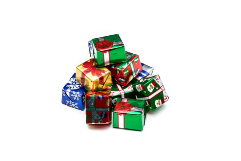 milk chocolate wrapped mini presents holiday chocolate stefanelli's candies