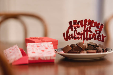 valentine's day chocolates displayed stefanelli's candies