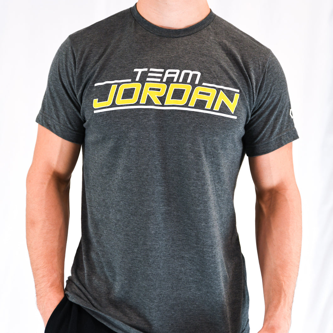 grey and yellow jordan shirt