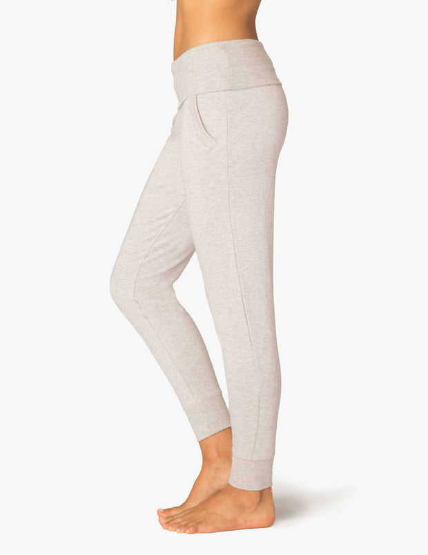 beyond yoga cozy fleece foldover sweatpant