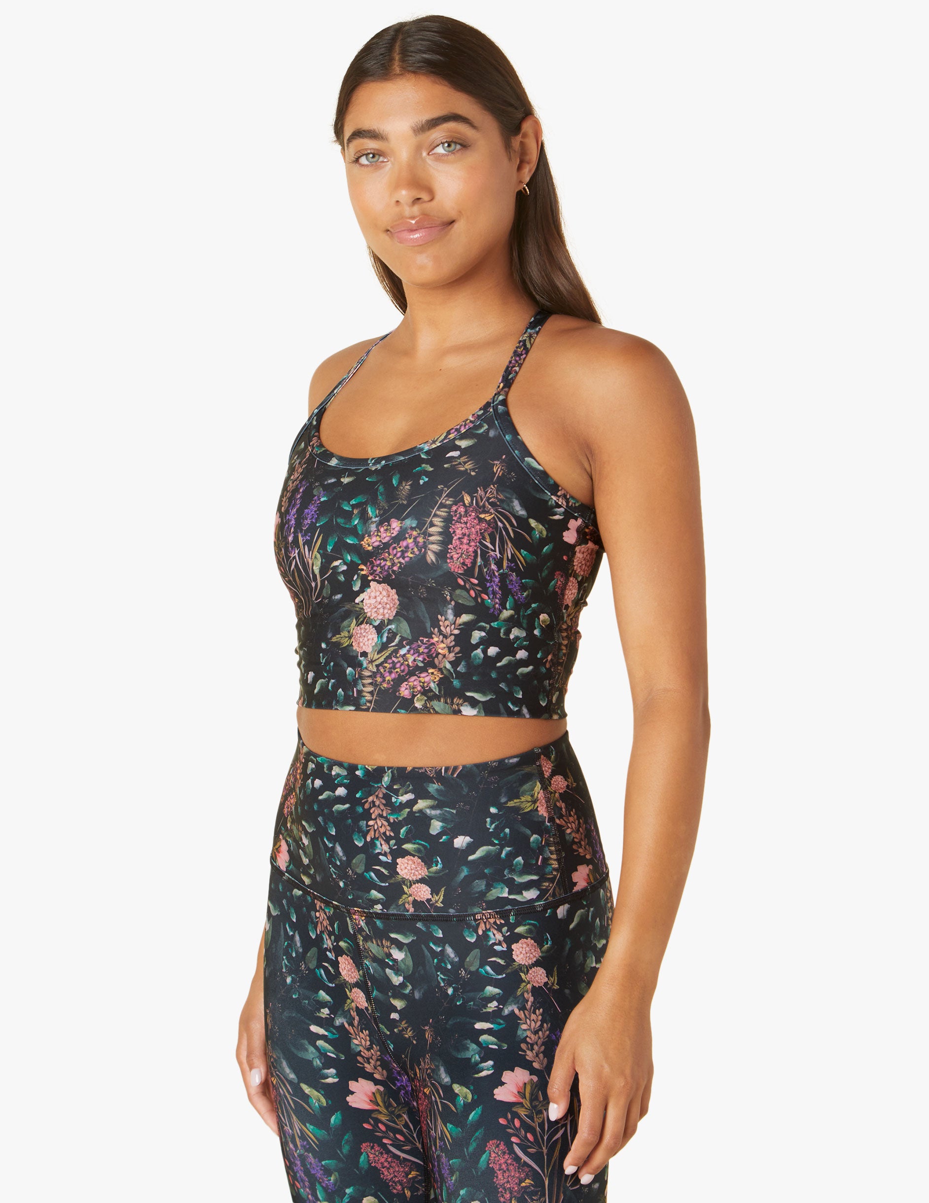 Forest Floral Slim Racerback Cropped Tank | Beyond Yoga