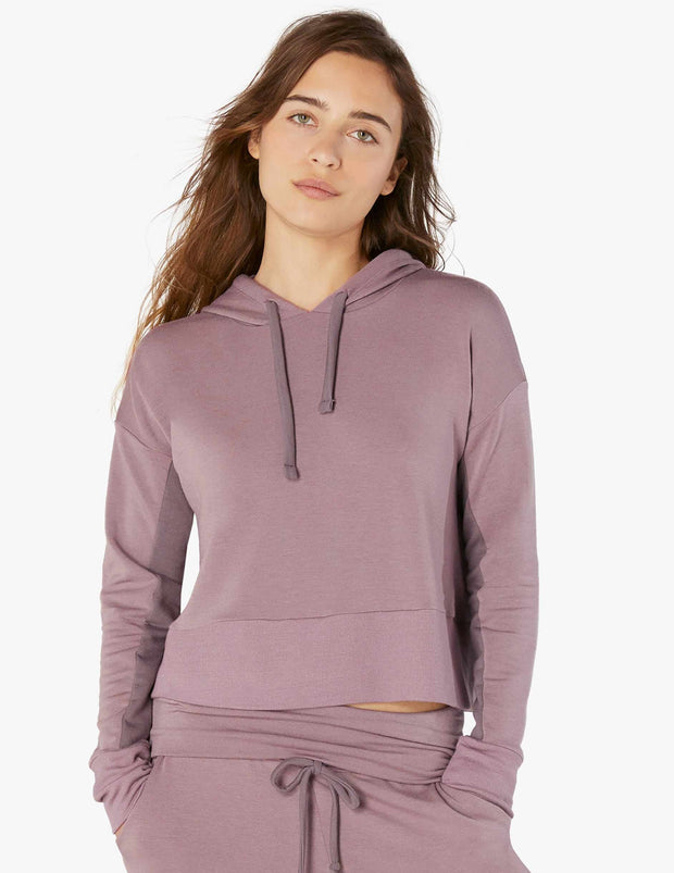 mauve cropped hoodie