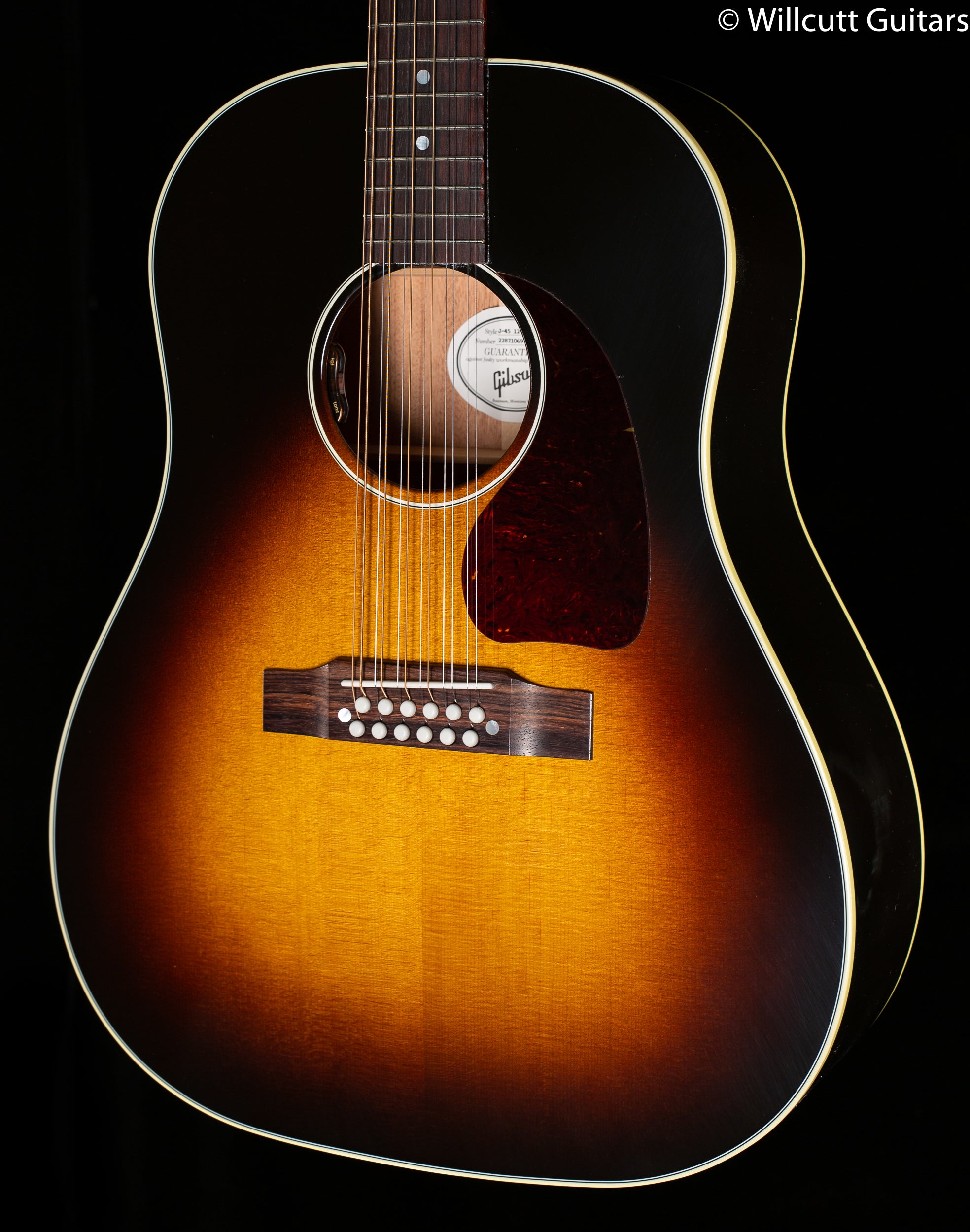 Gibson J 45 Standard 12 String Vintage Sunburst Willcutt Guitars
