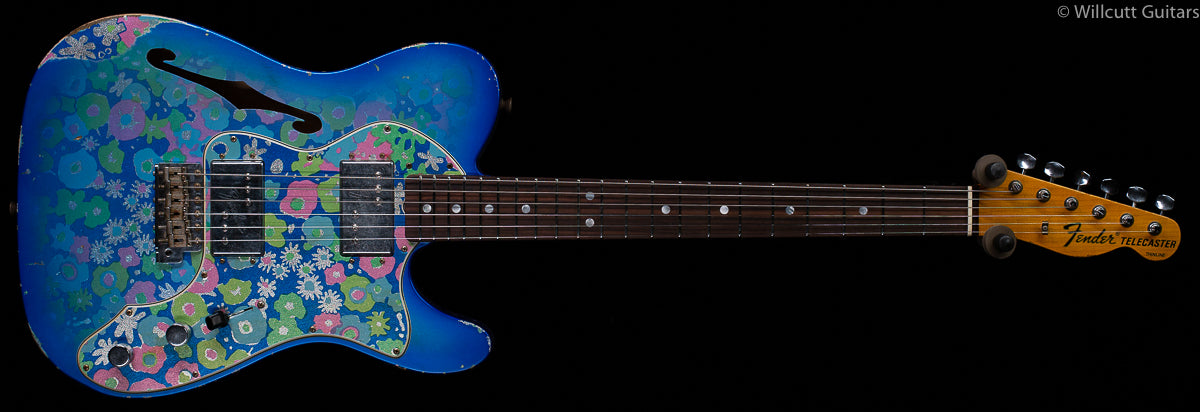 Fender Custom Shop LTD '72 Tele Thinline Relic Aged Blue Flower