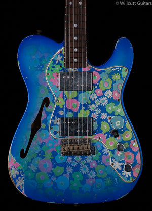 Fender Custom Shop LTD '72 Tele Thinline Relic Aged Blue Flower