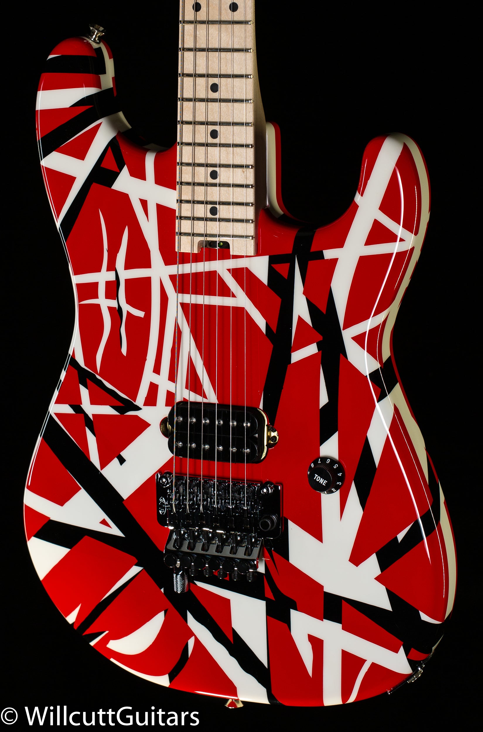EVH Striped Series Red with Black Stripes - Willcutt Guitars