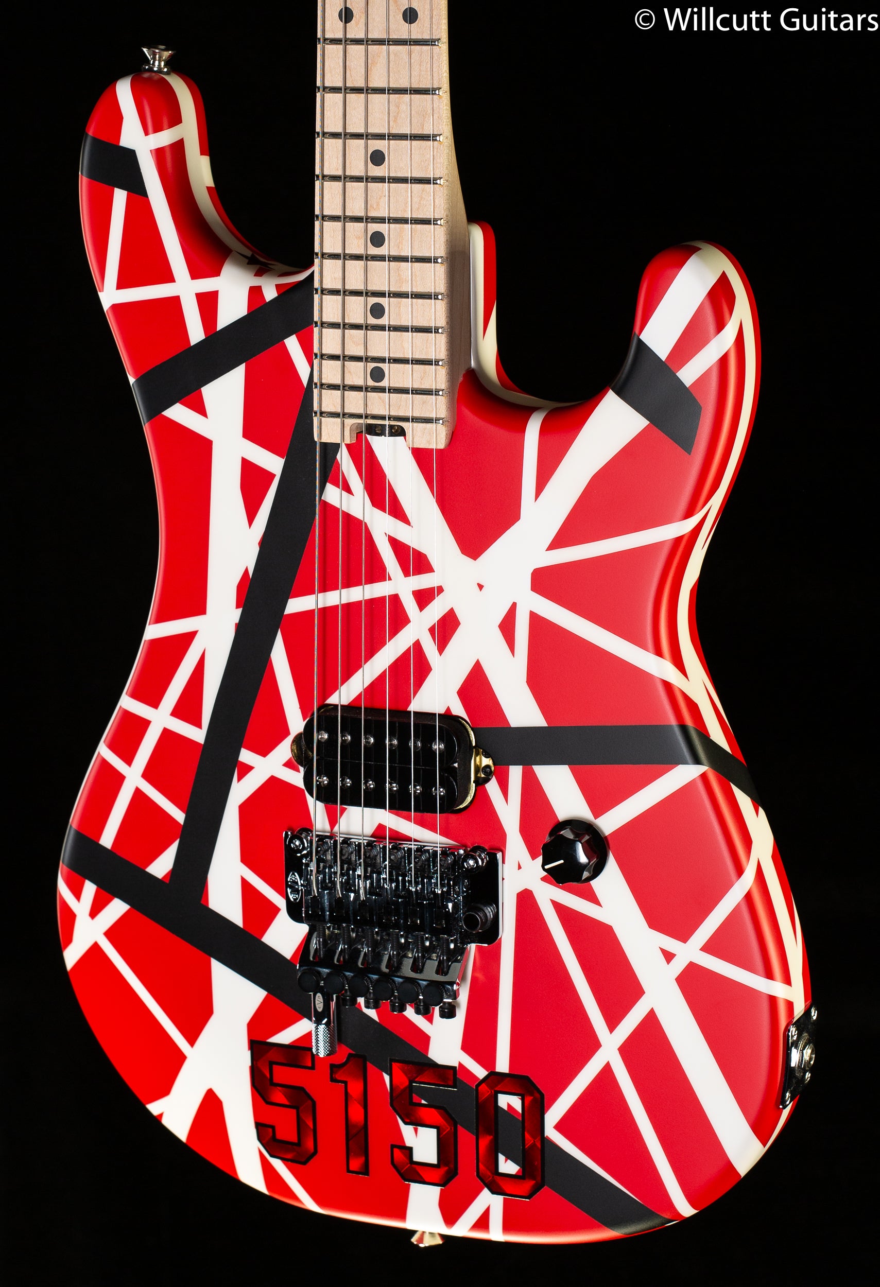 EVH Striped Series 5150 Maple Fingerboard Red with Black and White