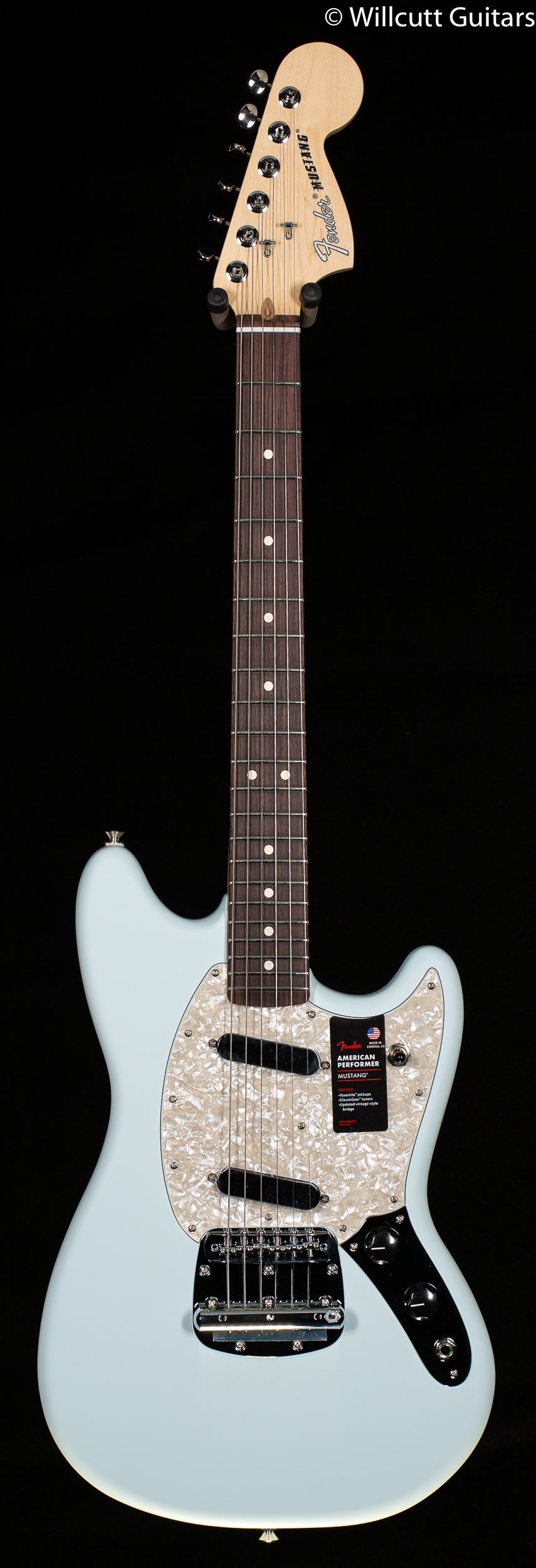 fender american performer mustang sonic blue