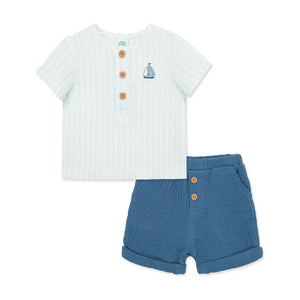 Sailboat Gauze Short Set - PEEK A BOO