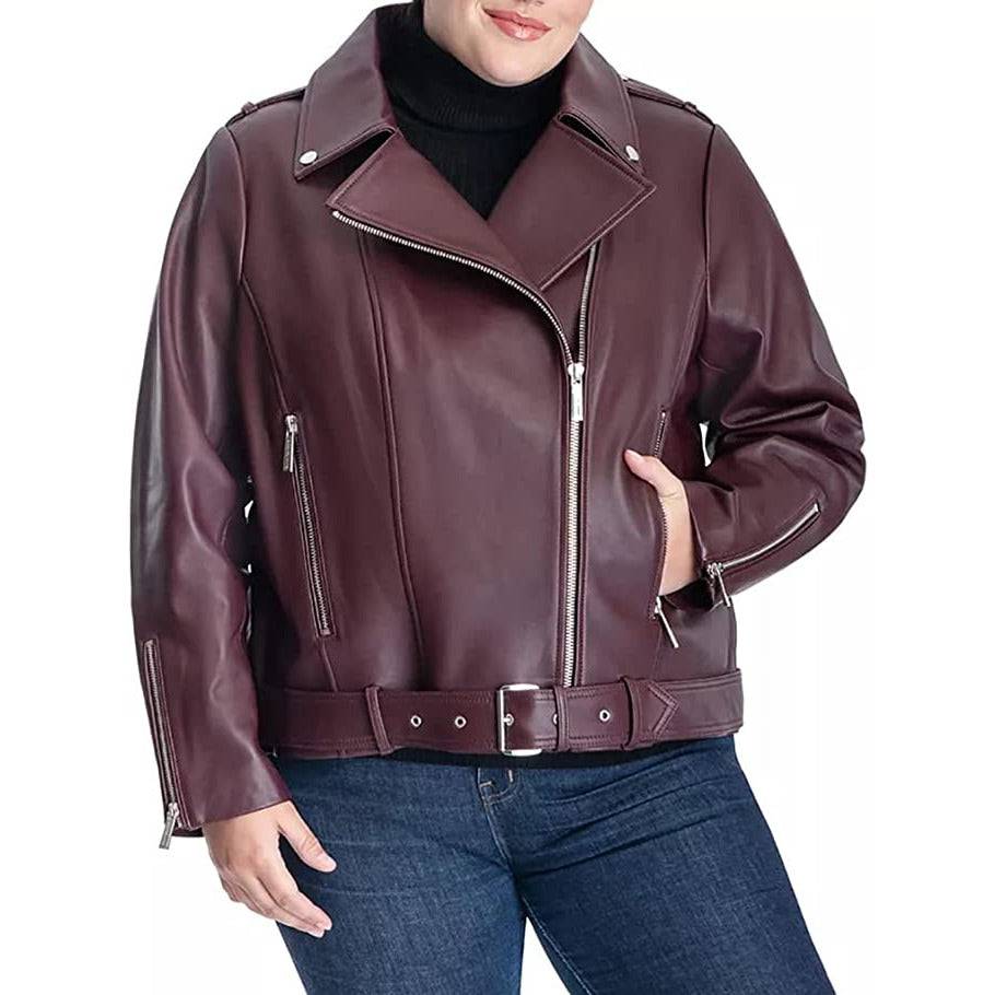MICHAEL Michael Kors Women's Plus Size Moto Leather Jacket – Zooloo Leather